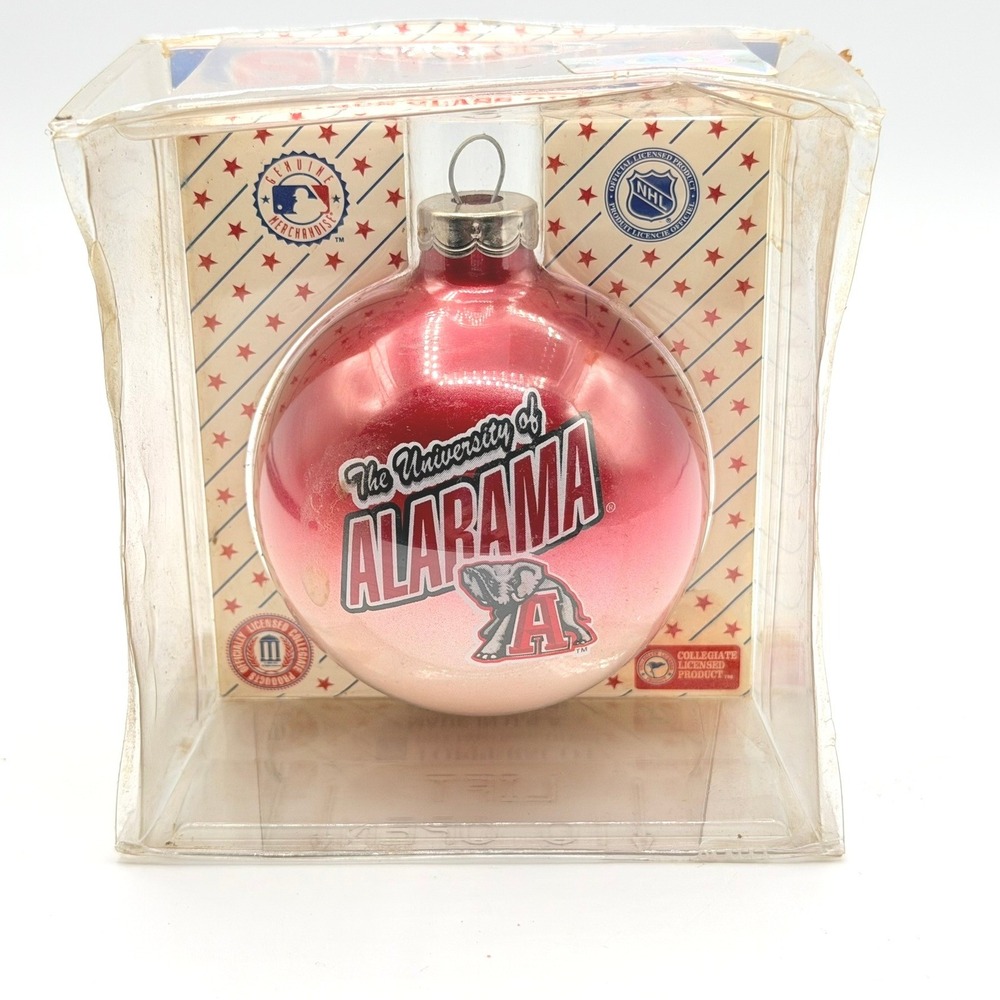 Topperscot Alabama Crimson Tide Ornament Unisex OS Red Good Vintage Glass Ball